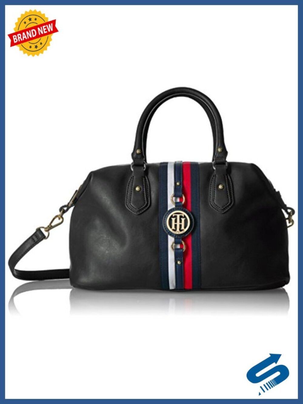 Small Crossbody Satchel with Vegan Leather Strap, Zip Closure